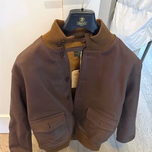 Bronson MFG USAAF type A-1 A1 leather flight jacket real sheepskin